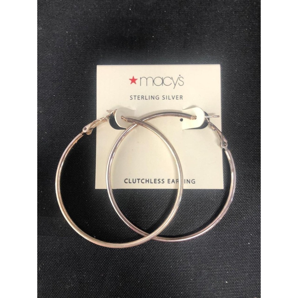 BRAND NEW! Macy's Sterling Silver Hoop Earrings